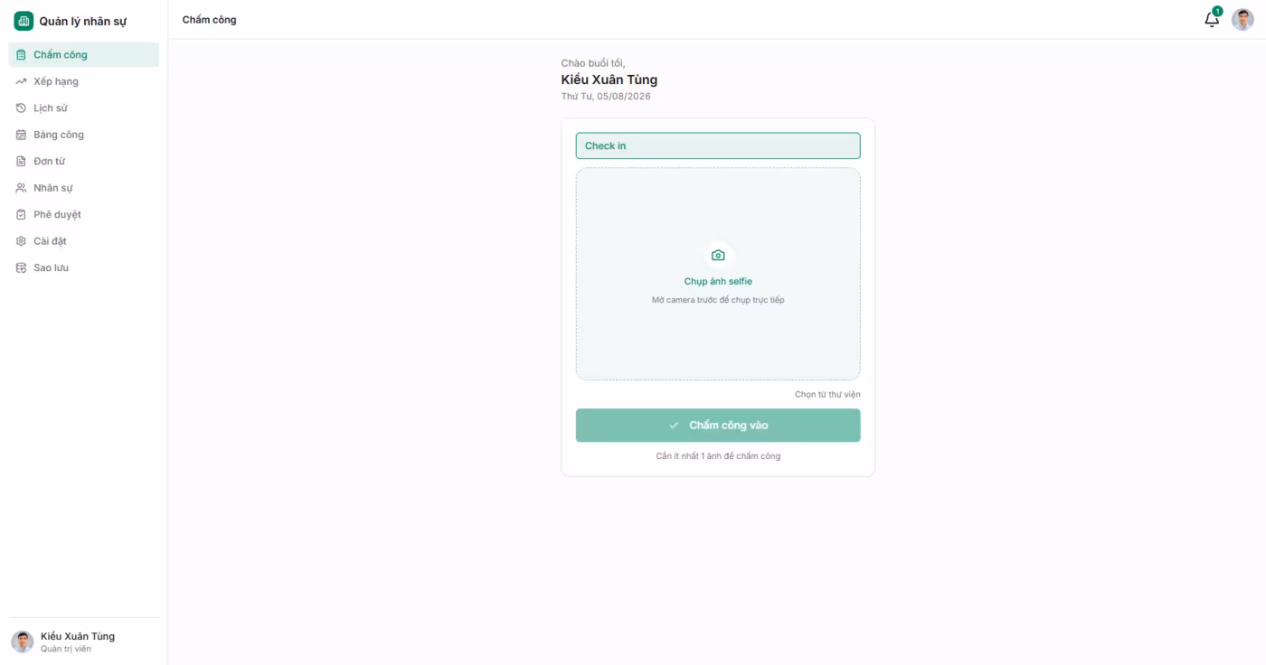 App quản lý nhân sự - chấm công